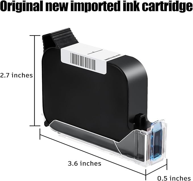 Original New 42ml Quick Dry Ink Cartridge, Replacement Compatible for 0.5inch/12.7mm Handheld Inkjet Printer TIJ314/TIJ990/T1000 (Black)