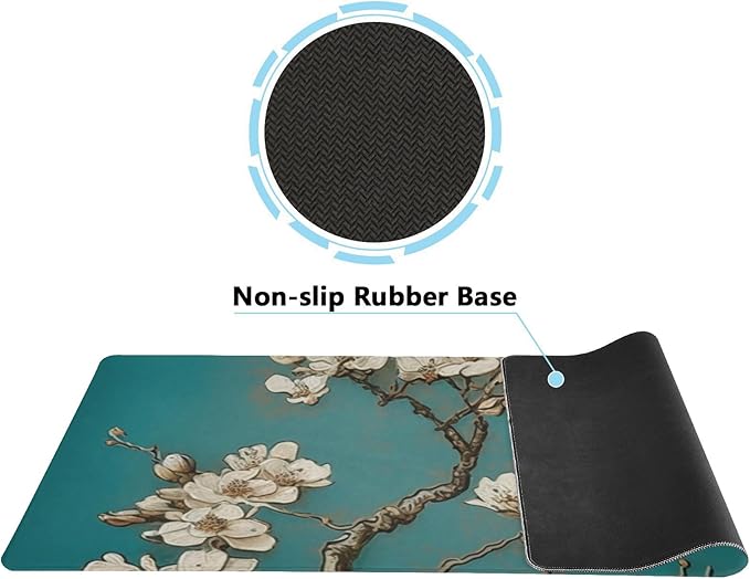Almond Blossom Style Mouse Pad - Non-Slip, XL Size Mouse Pad Protector for Gaming and Work