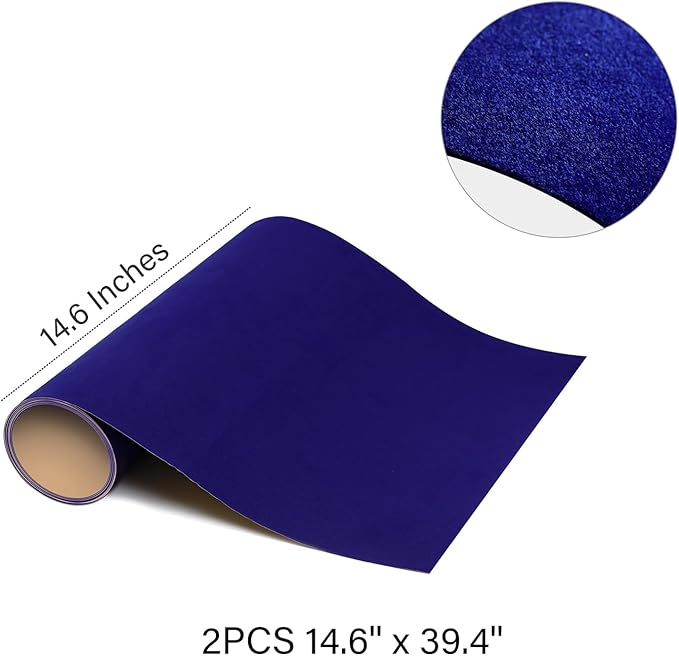 2PCS Self Adhesive Felt Sheets,DIY Sheet for Art & Crafts,Peel and Stick Drawer/Jewelry BoxFelt Liner,Solid Color Wallpaper (14.6''x39.4'',Blue) (XHMSS23-2pcsDaHao-Blue)
