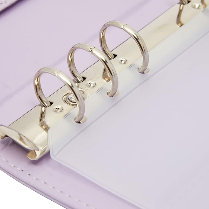 Okuna Outpost Pencil Pouch - A6, Clear Plastic, Double Zipper, 6-Hole, Multicolor, 24-Pack - Binder Pencil Pouches & Money Envelopes for Cash, Teacher Supplies