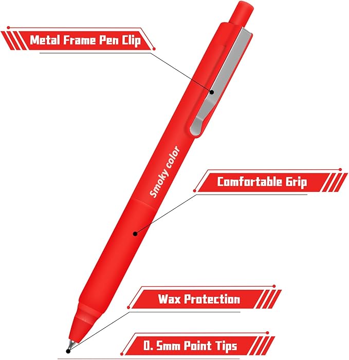 Vitoler Gel Pens, 8 Pack Colored Pens, Colorful Ink Pens Retractable Silence Click Pen Cute Office School Supplies Gifts for Women