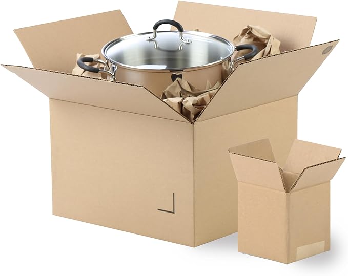 The Boxery 8"x8"x7" Brown/Kraft Corrugated Cardboard Shipping Boxes 25-Pack | Mailing, Packing, Moving & Storage for Business/Home – Durable - Eco-Friendly, Recyclable - Made in the USA