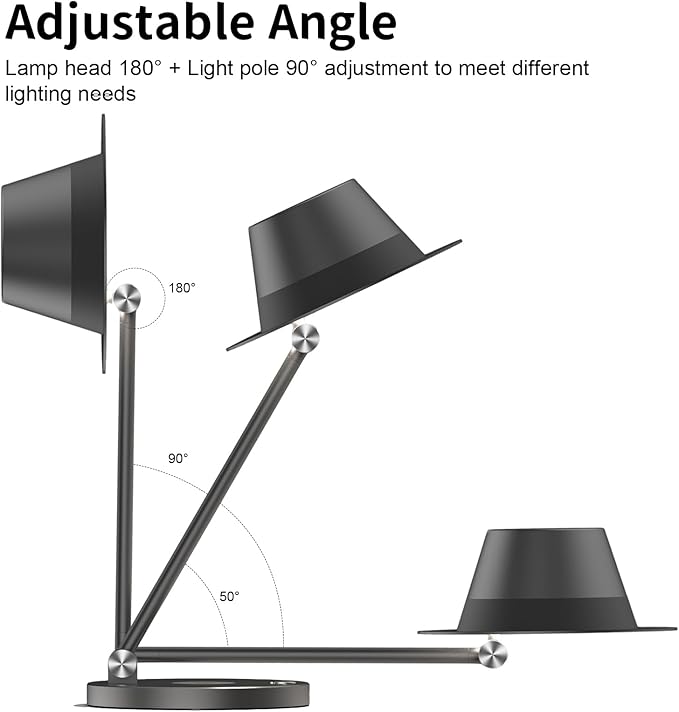 Modern Design Atmosphere Desk Lamp with 15W Wireless Charger,Dimmable Desk Light Eye Caring for Home Office, 3 Color Temperature Touch Control for Study, Reading