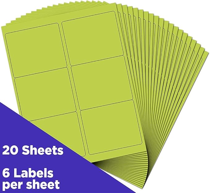 JAM PAPER Shipping Address Labels - Large - 3 1/3 x 4 - Lime Green - 120/Pack