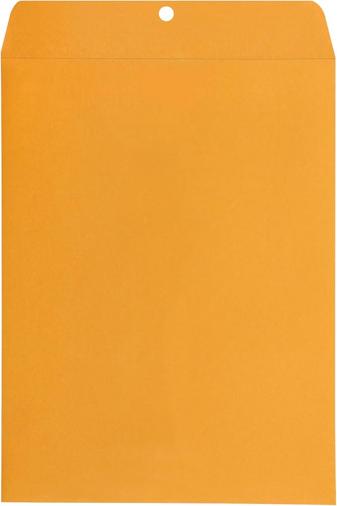 Amazon Basics Clasp Kraft Envelopes, Gummed Mailing Envelope, 9 x 12 inch, 100-Pack