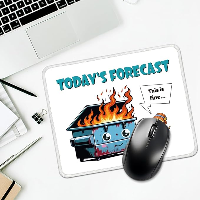 Today's Forecast This is Fine Rectangular Mouse Pad, Funny Mouse Pads for Desk, Office Gifts for Coworkers, Employee Gifts for Colleagues, Sarcastic Teacher Gifts, Coworker Sarcastic Gifts F