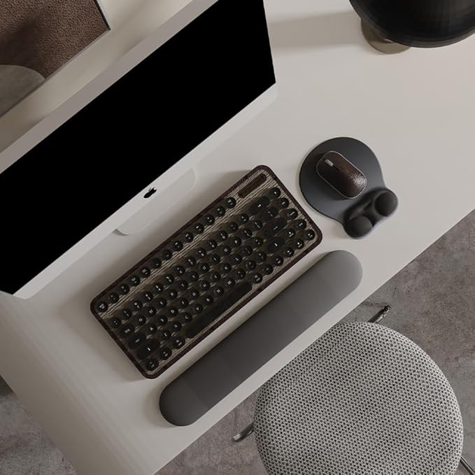 Ergonomic Mouse Pad with Wrist Rest Support&Gel Cushion for Desk; Cute Computer Decor Accessories for Women. Small Mousepad Mat Laptop Pads for Office&Home. Ergo Supplies & Aesthetic (04Onxy Black)