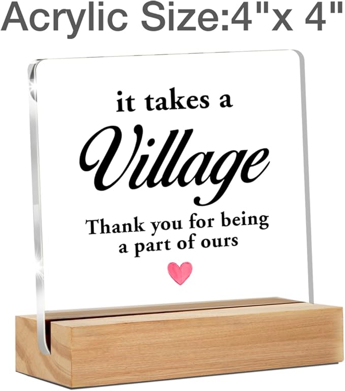 Thank You Gifts for Women Men Friends - Appreciation Gifts for Coworkers Colleague - Gratitude Gift Ideas - Thank You Gift Clear Desk Sign Decor Home Office Desk Decor (4 x 4 Inches)