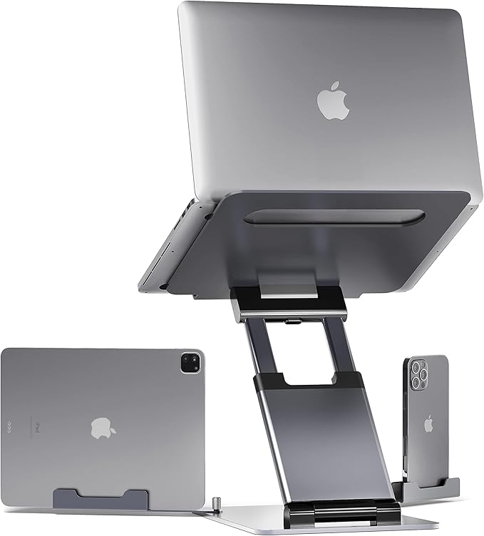 Lifelong Ergonomic Laptop Stand, Adjustable Height up to 20", Laptop Riser Computer Pulpit Stand for Laptops 10-17 Inches, Fits MacBooks, Laptops, Laptop Holder