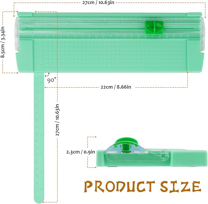 Mini Paper Cutter, Straight Small Paper Trimmer with Side Ruler for Scrapbooking Craft, Paper, Coupon, Label, Cardstock