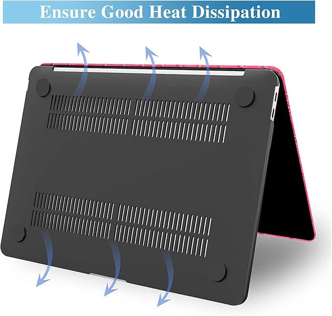 KEROM Compatible with Crocodile MacBook Air 13 Inch Case 2025-2022 M4 M3 M2 A3240 A3113 A2681, Textured Elegant Luxury Aligator Skin Snakeskin PU Leather Hardshell Case & Keyboard Cover, Pink