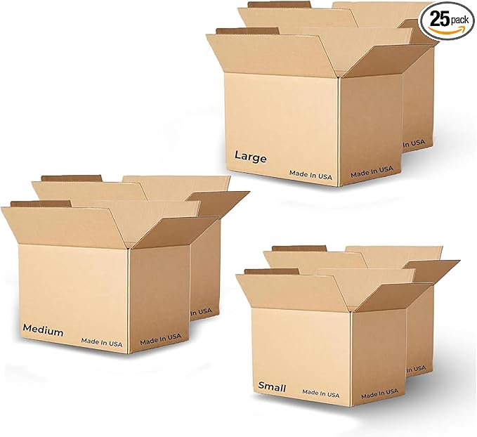 25 Pack Sturdy Cardboard Moving Boxes 20x16x14 – Durable Shipping, Packing, and Medium Storage Boxes for Long-Distance Moves – Versatile Moving Supplies for Packing and Shipping Needs