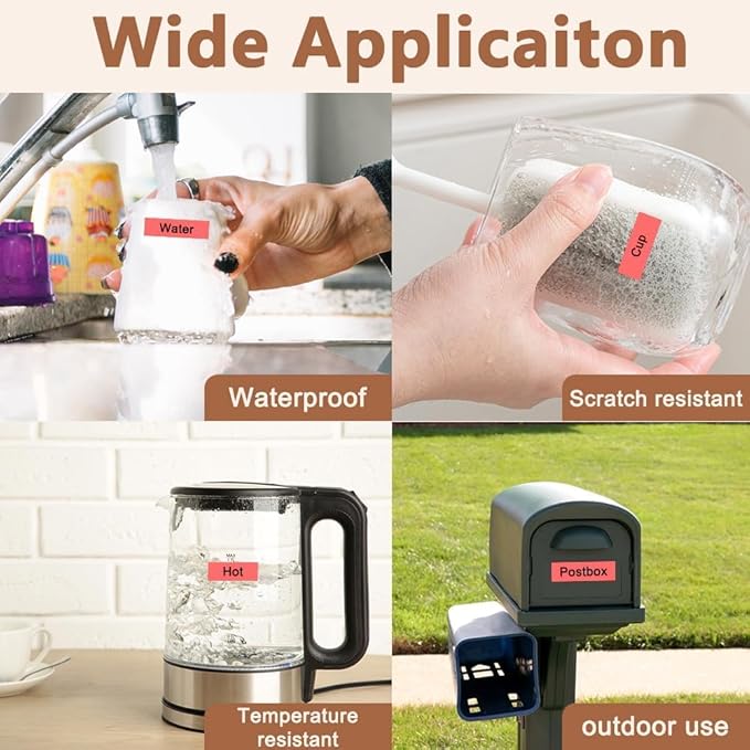 Hehua Tape Tze Tz 18mm 0.7 Laminated Red Compatible for Brother P-Touch TZe-441 TZe441 TZ-441 TZ441 Tape for Ptouch PT D400 D600 D610 P710bt, 3/4'' x 26.2ft Black on Red, 3 Pack