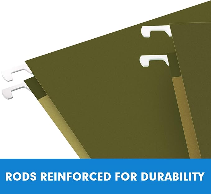 Hanging File Folders, RAZCC 30 Pack Reinforced Hanging Folders Letter Size, Designed for Bulky Files, Filing Cabinet, Adjustable Tabs, Green