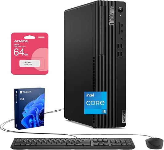 Lenovo ThinkCentre M70s Small Form Factor Business Desktop, 14th Gen Intel 10-Core i5-14400, 32GB DDR5 RAM, 1TB SSD, HDMI, DP, Wi-Fi 6, Windows 11 Pro, Bundle with Adata UC310 64GB USB Flash Drive