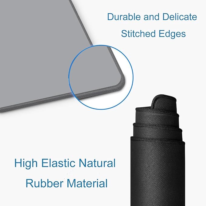 Gaming Large Mouse Pad, Extended XL Mousepad, Non-Slip Rubber Base Keyboard Mouse Mat Desk Pad for Work, Game, Office, Home, 31.5 x 11.8 in, Mid-Grey