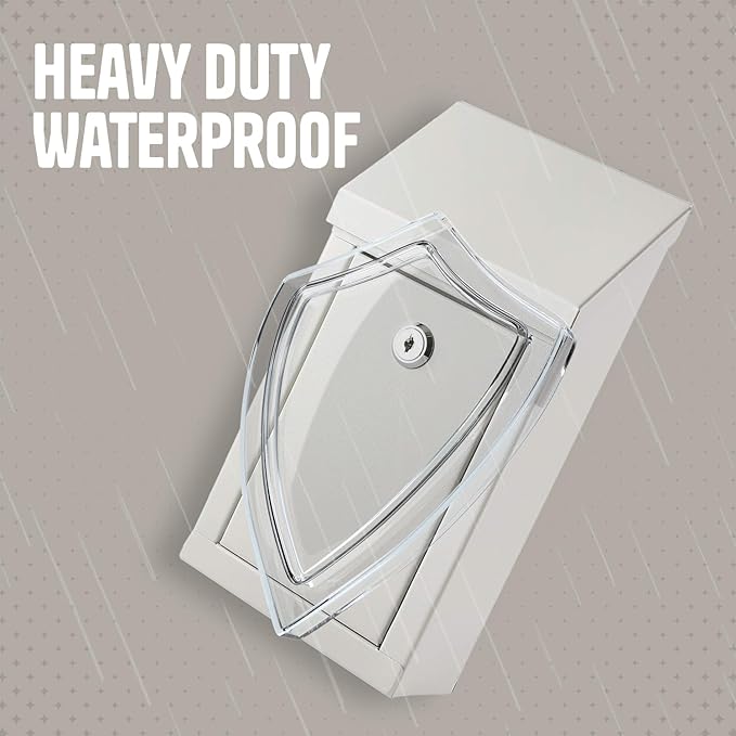 Metal Donation Box-Suggestion Box with Slot and lock-Cash Lock box for Money-Drop Box-Outdoor Waterproof Mailbox and ballot box-comes with pre-drilled holes for easy wall mounting 10 X 6 X 2.5"(White)