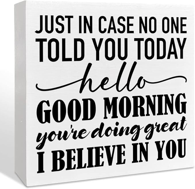 Inspirational Wooden Box Sign, You're Doing Great, Motivational Home Office Desk Decor, Encouragement School Classroom Decoration, Positive Gifts for Women Men Coworkers Student 5 inches*5 inches