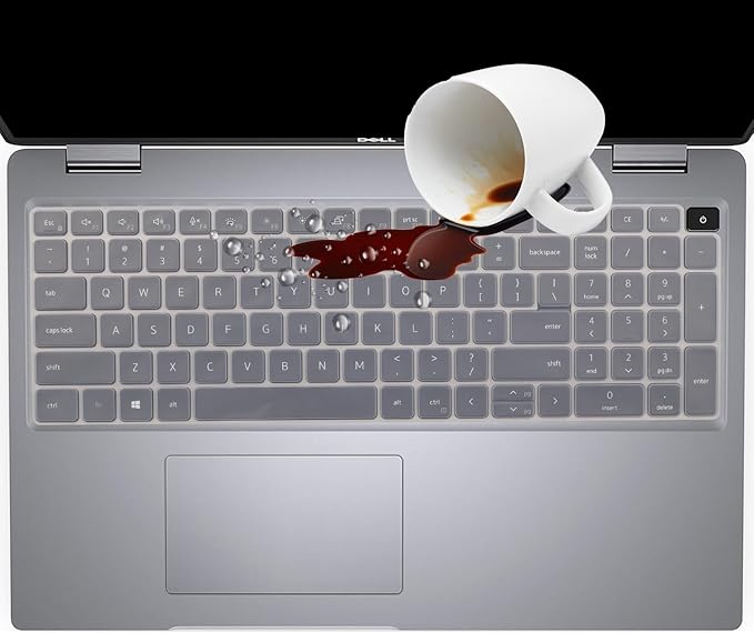 Keyboard Cover for Dell Latitude 3540 3550 5520 55215530 5531 5540 5550 & Precision 3590 3591 3580 3581 3560 3570 3561 3571 Laptop, Dell Latitude 15.6 inch 2025 2024 2023 2022 Keyboard Skin-Clear