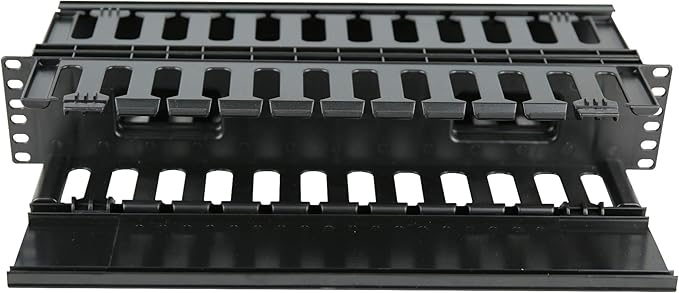 Raising Electronics 2U Horizontal Double Sided Finger Duct Cable Manager 19 Inch Rack Mount