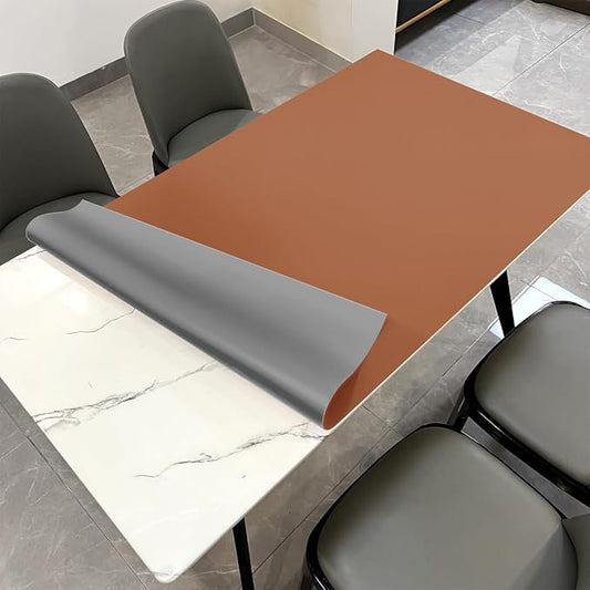 Table Pad for Dining Room Table - Can Be Used On Both Sides Waterproof and Easy to Clean Good Flatness Used for Dining Table(Brown+Gray 44x72)