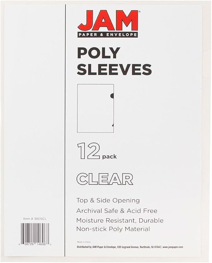 JAM PAPER Plastic Sleeves - Letter Size - 9 x 11 1/2 - Clear Project Pockets - 120 Bulk Page Protectors/Pack