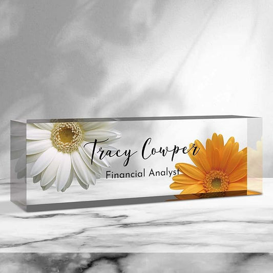 Desk Name Plate Personalized, Custom Name Plate for Desk, Acrylic Desktop Accessories, Office Gift & Decor for Women Men, Teacher Nurse Boss Employee Appreciation Gifts