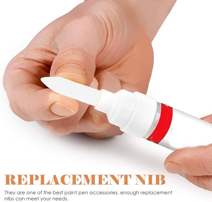 80pcs Paint Marker Replacement Nibs - 0.7mm Acrylic Paint Marker Nibs, White Nylon Easy to Change - Refill Painting Pen Tip for Students Artists