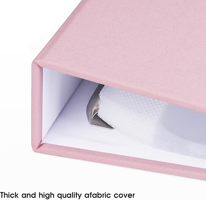 8.5x11 Inch Large 3 Ring DIY Scrapbook Photo Album with 30 Plastic Sleeves 60 Pages Blank Scrapbooks, 8.5 x 11 Scrap Book Albums for Baby Travel Wedding Graduation kids (Pink Cover/White Pages)