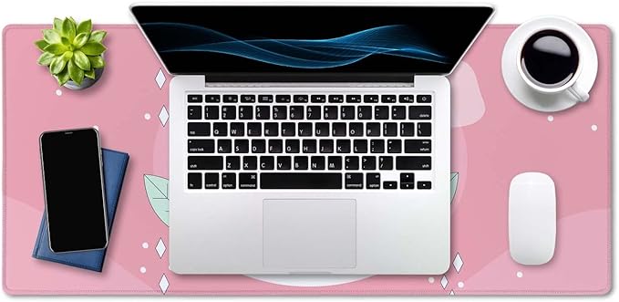 SSOIU Extended Mouse Pad, XXL Gaming Mouse Pads, Large Big Mousepad Laptop Computer Keyboard Mat Desk Pad with Non-Slip Base Stitched Edge for Gaming Office, 35.5 x 15.7 inch, Cute Cat