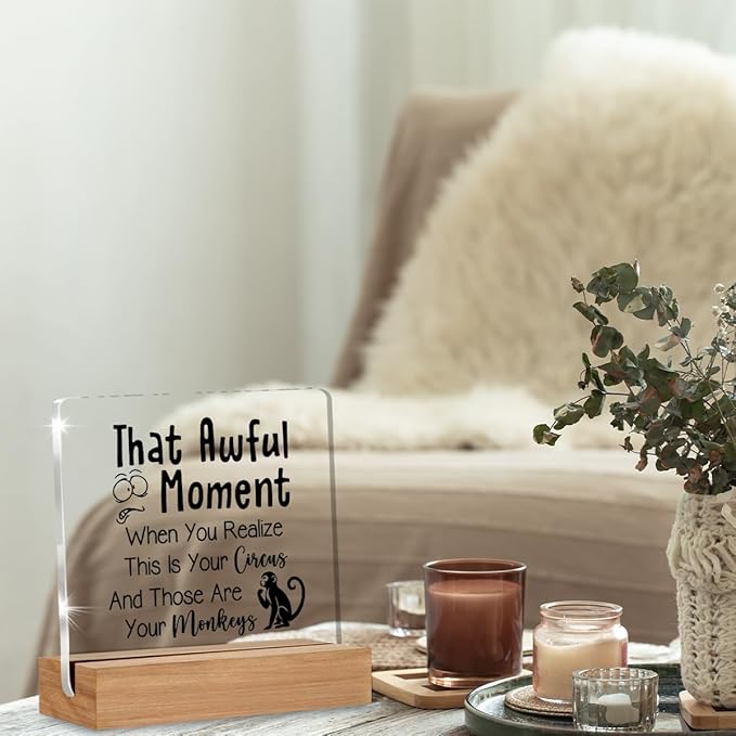 Boss Day Gifts, Funny Boss Gift for Women Men, Appreciation Gifts for Bosses Managers, This is Your Circus Office Decorative Signs Plaque for Desk