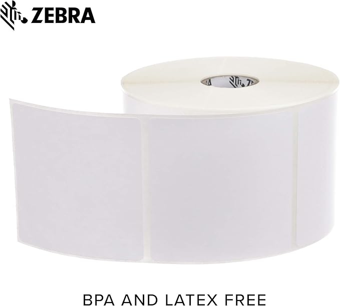 Zebra 3 x 3 in Direct Thermal Paper Labels Z-Perform 2000D Permanent Adhesive Shipping Labels 1 in Core 6 rolls 10031638SP