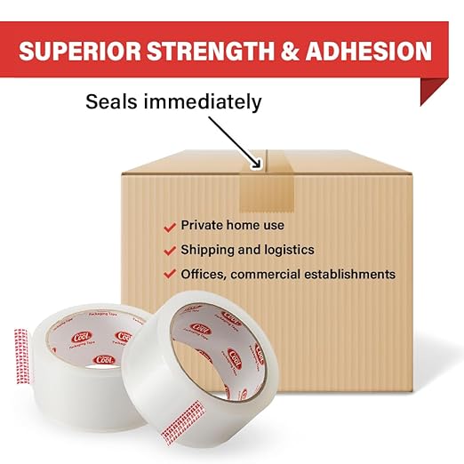 Simply Cool Packing Tape 36 Pack, Heavy Duty Packaging Tape for Shipping, Moving Boxes, Sealing, Mailing & Storage – Strong 1.88” Wide x 60 Yards Per Refill Roll, 2160 Yards Total