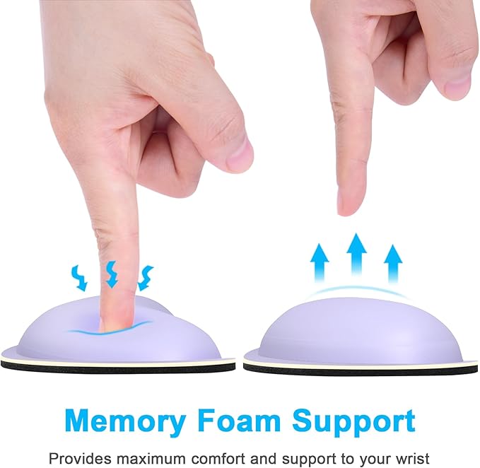 Dapesuom Mouse Wrist Rest, Ergonomic Memory Foam Mouse Wrist for Computer Desk Mats Support, PU Leather Hand Rest Pad Cushion for Gaming, Laptop, Men, Women, Pain Relief & Easy Typing, Vanilla Purple