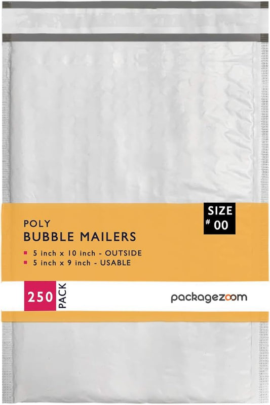 5x10 inches Poly Bubble Mailer Self Seal Bubble Shipping Envelopes 2.5 Mil 250 Pack