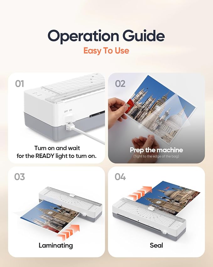 9-Inch Thermal Laminator Machine with Built-in Paper Trimmer & Corner Rounder, Fast 4-Min Warm-Up, Jam-Free System, Ideal for Home, Office & School