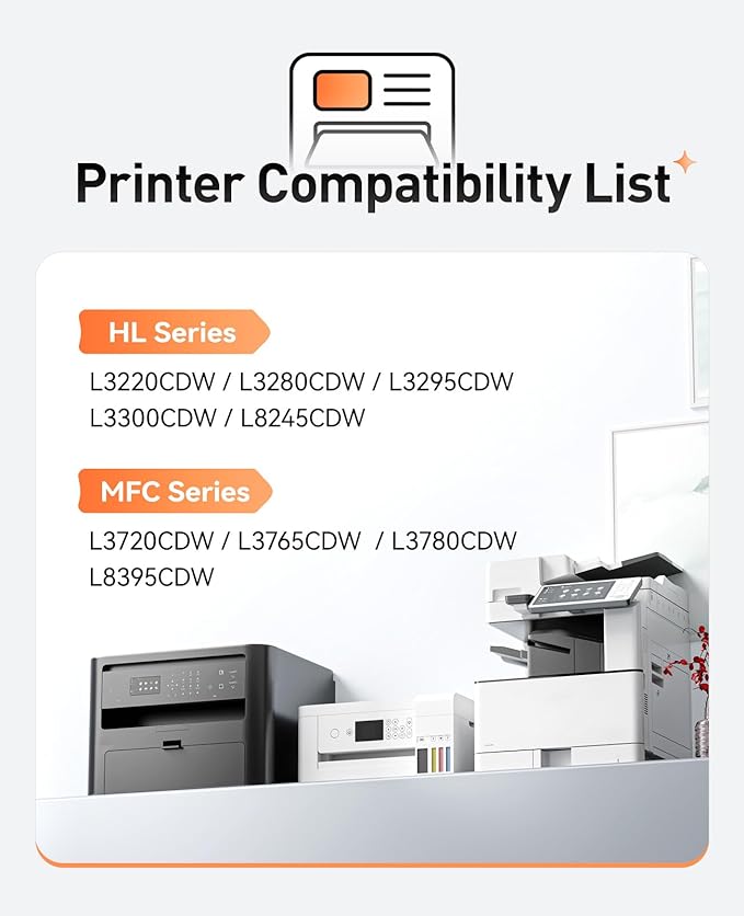 TN229XL Toner Cartridges 4-Pack Replacement for Brother TN229XL TN229 Toner Compatible with MFC-L3720CDW MFC-L3780CDW HL-L3220CDW HL-L3280CDW HL-L3300CDW HL-L8245CDW Printer(Black Cyan Magenta Yellow)