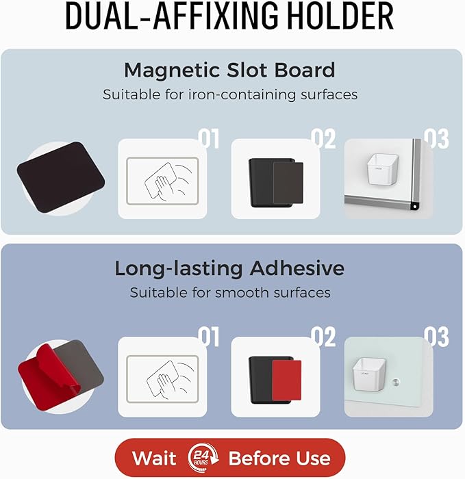 loukin Inventive All-in-One Dry Erase Eraser, Novel Replaceable Whiteboard Eraser with Built-in Cleaner, Unique Glass Board Erasers, Includes 2 Refill Pads, 1 Magnetic Holder, 2 Markers