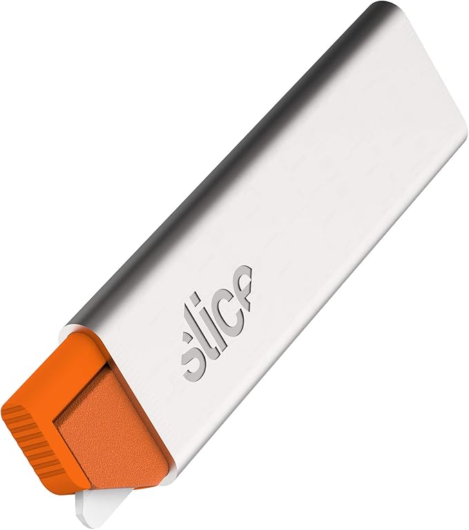 Slice Carton Safe Ceramic Box Cutter, 1 Pack, Grey + Orange