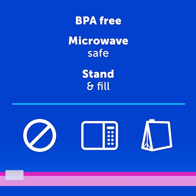 Ziploc Quart Food Storage Bags, Stand-Up Bottom, Easy to Fill, 100 Count (Packaging May Vary)