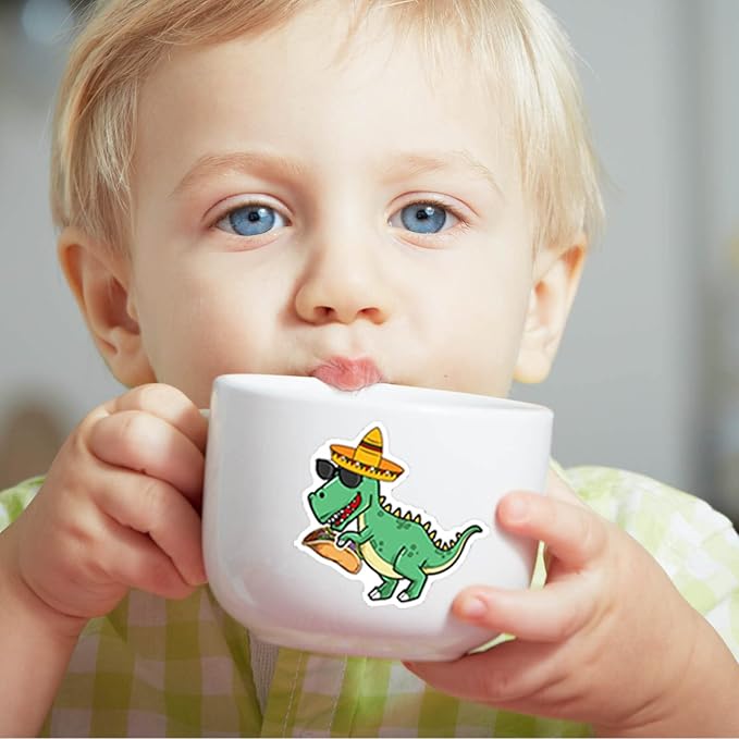 100PCS Dinosaur Stickers, Cute Waterproof Cartoon Stickers for Kids, Teaching Rewards, Dino Party Favourites, Stocking Stuffers for Kids Boys Girls Toddlers Teens