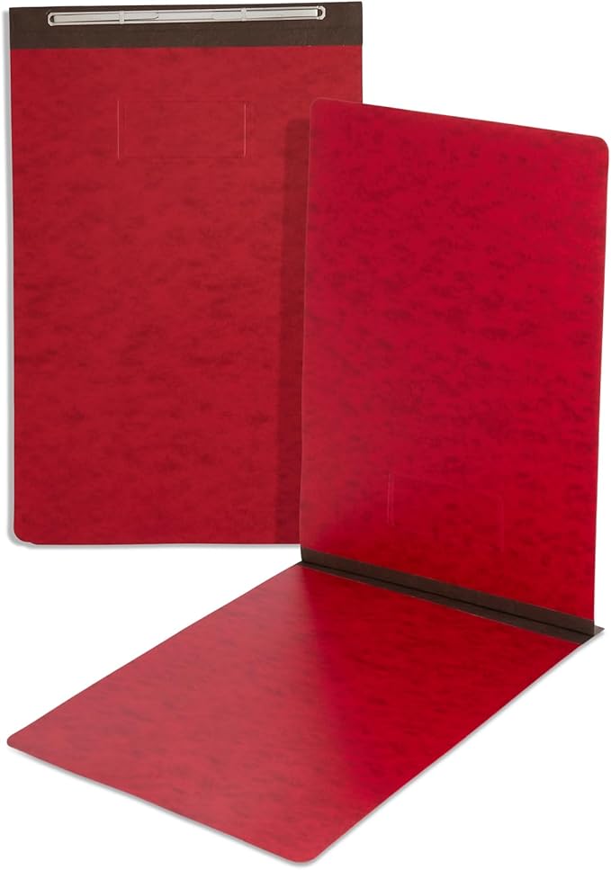Blue Summit 10 Pressboard Report Covers with Fasteners, 11x17 Folder for Blueprints, 11x17 Portfolio Binder, 3” Capacity, Red, 10 Pack