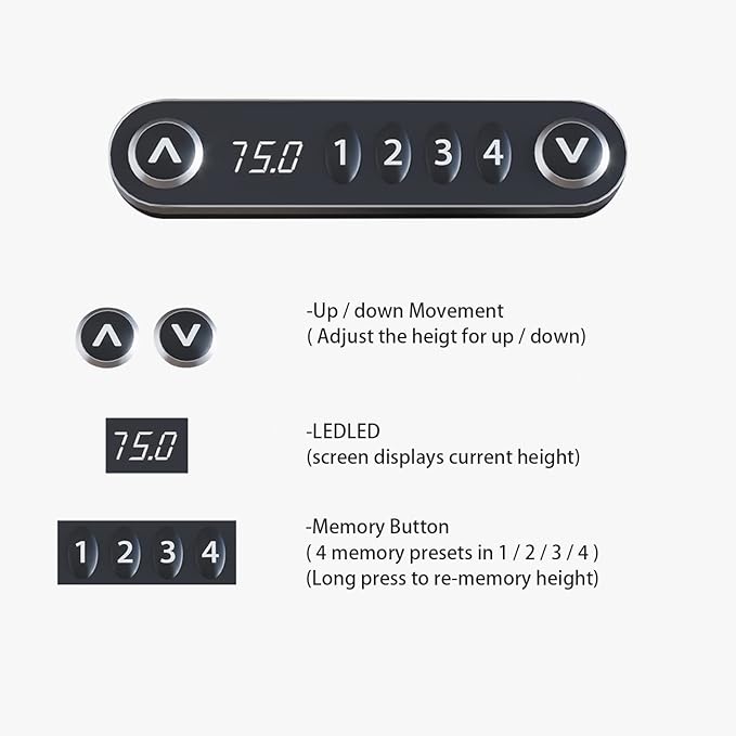 Electric Height Adjustable Standing Desk, Sit - Stand Desk for Work or Home Office Push Button Memory Settings Splice Board (Light Oak, 59x24)