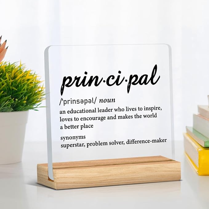 School Principal Appreciation Gifts for Men Women, Principal Definition Acrylic Desk Sign Decor