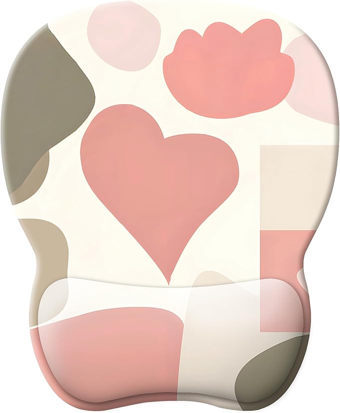 Ergonomic Gel Mouse Pad with Wrist Rest | Comfortable Computer Mouse Pad for Laptop | Pink Rose Mousepad