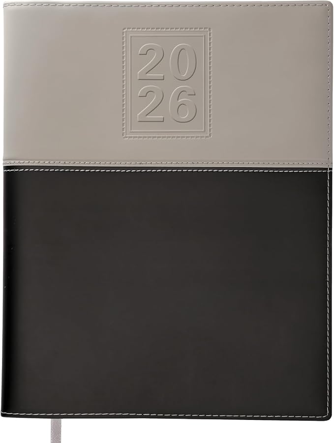2026 Planner Calendar, 8"x10" : Includes 14 Months (November 2025 - December 2026) / 2026 Weekly Planner/Weekly Agenda/Monthly Calendar Organizer (Gray/Black)