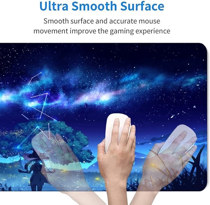 RTGGSEL 31.5x11.8 Inch Non-Slip Long Extended Large Gaming Mouse Pad with Stitched Edges XL Laptops Keyboard Mouse Mat(Starry Sky)