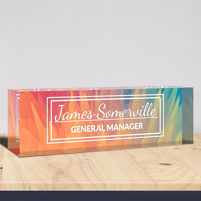 Desk Name Plate Personalized, Custom Name Plate for Desk, Acrylic Desktop Accessories, Office Gift & Decor for Women Men, Teacher Nurse Boss Employee Appreciation Gifts