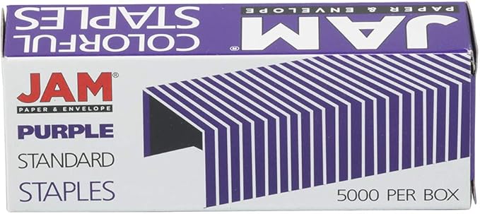 JAM PAPER Standard Size Colorful Staples - Violet Purple - 5000/box