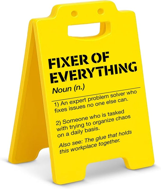 Thank You Appreciation Gifts for Coworker, Boss, Mentor, Boss Day Gifts for Men Women, Fixer of Everything Desk Little Signs Office Decor for Work